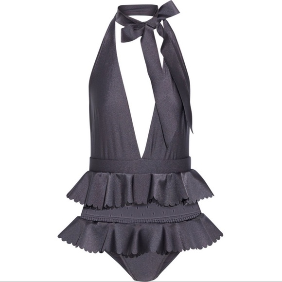 Zimmermann ruffle trim lace details swimsuit sz AU 1 - Picture 2 of 8